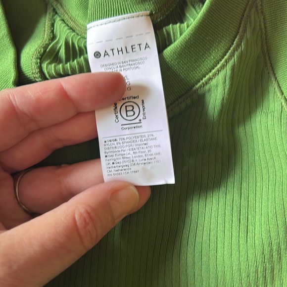 Athleta Green Ribbed Tank Top - Picture 3 of 8